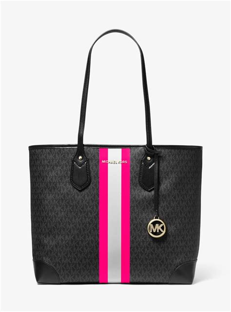 michael kors logo stripe tote bag pink|michael kors handbags pink tote.